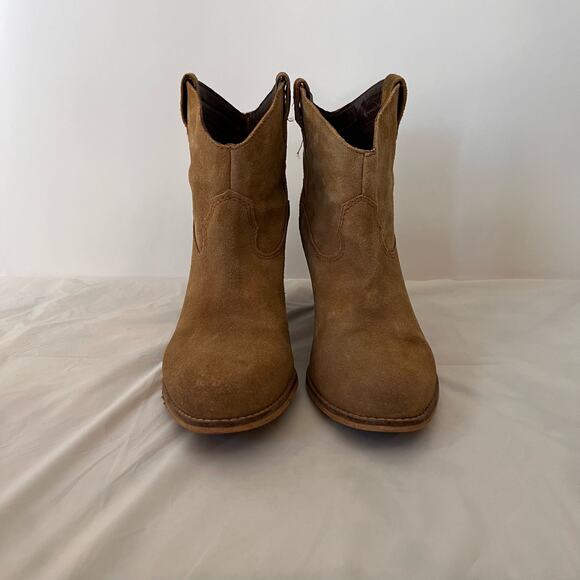 Matisse Boots Size 8 Bess Tan Leather Stack Heel Cowgirl - Picture 2 of 12